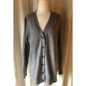 J.Crew Boyfriend Sweater / Cardigan 100% Merino Wool Gray Size L